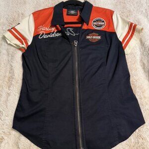 Harley-Davidson Classic Colorblock Zip-Front Shirt